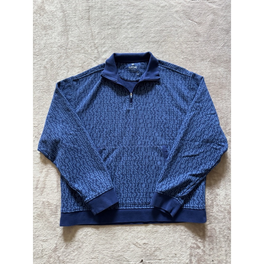 G/Fore Mens Golf Pullover Country Club Misfit Blue  1/4 Zip Size M